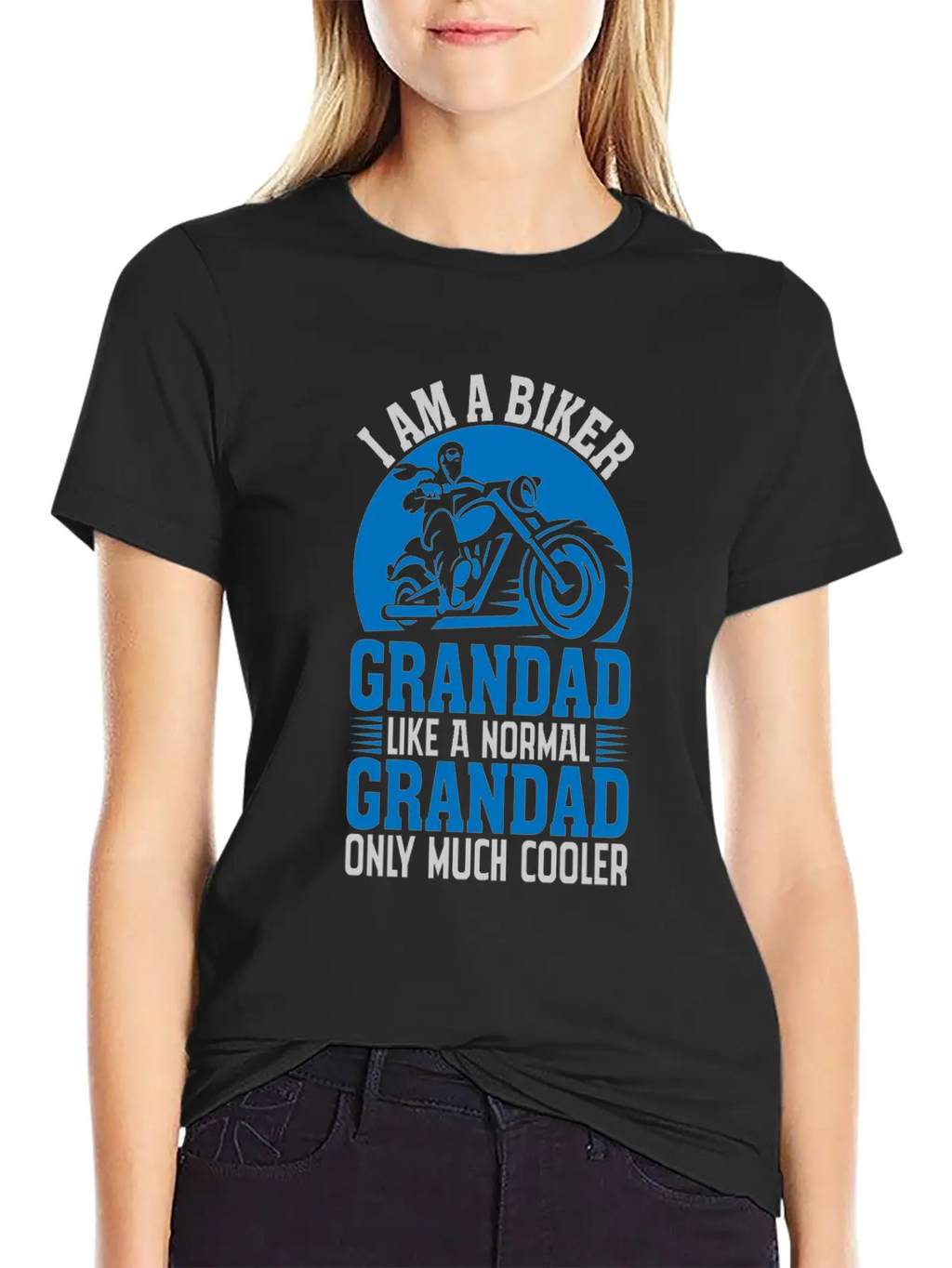I'M A BIKER GRANDAD LIKE A NORMAL GRANDAD Classic Cotton Tee – Unisex Comfort For Any Season
