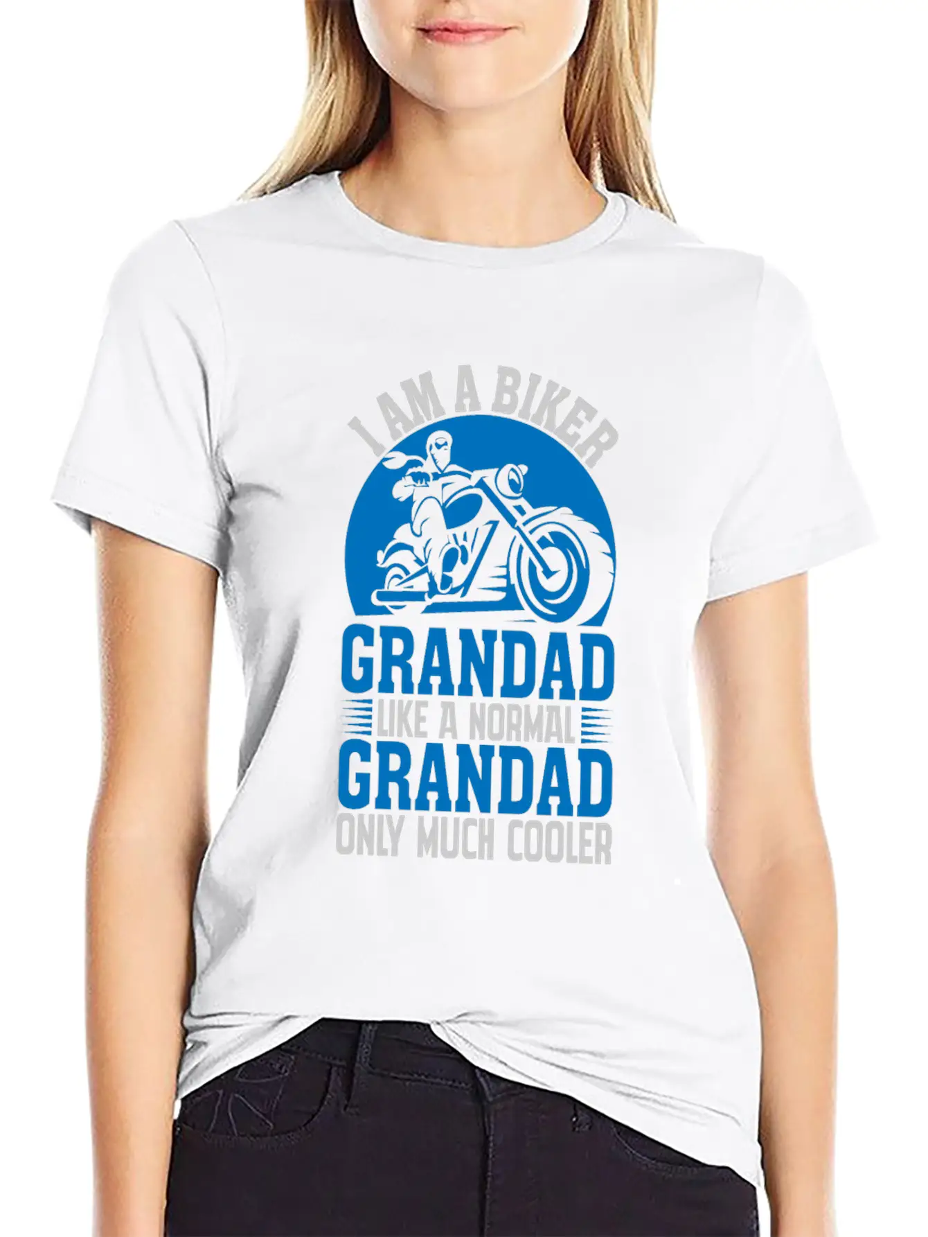 I'M A BIKER GRANDAD LIKE A NORMAL GRANDAD Classic Cotton Tee – Unisex Comfort For Any Season