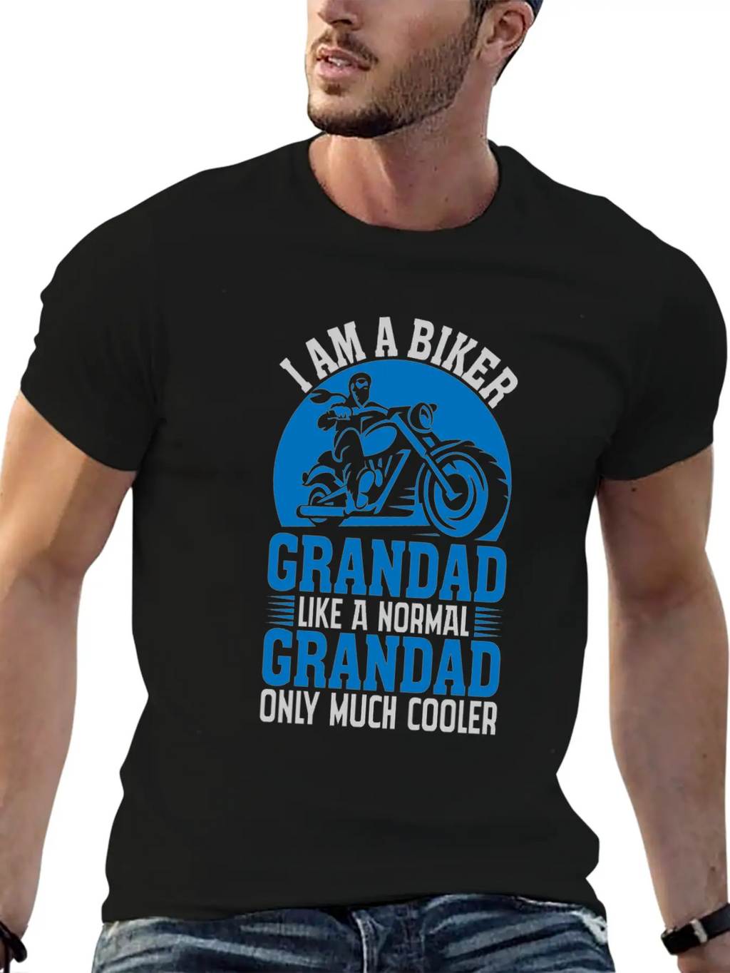 I'M A BIKER GRANDAD LIKE A NORMAL GRANDAD Classic Cotton Tee – Unisex Comfort For Any Season