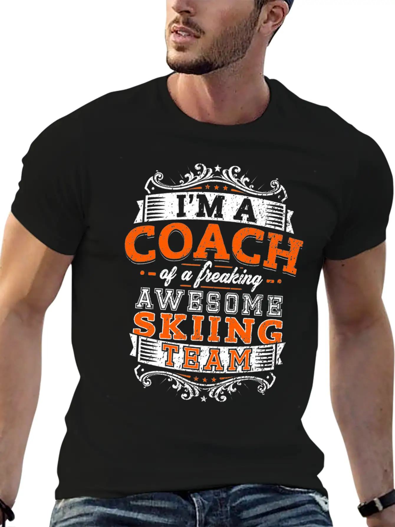 I'm A Coach Of A Freaking Awesome Skiing Team Timeless Short Sleeve Tee – Comfy And Minimalist Design
