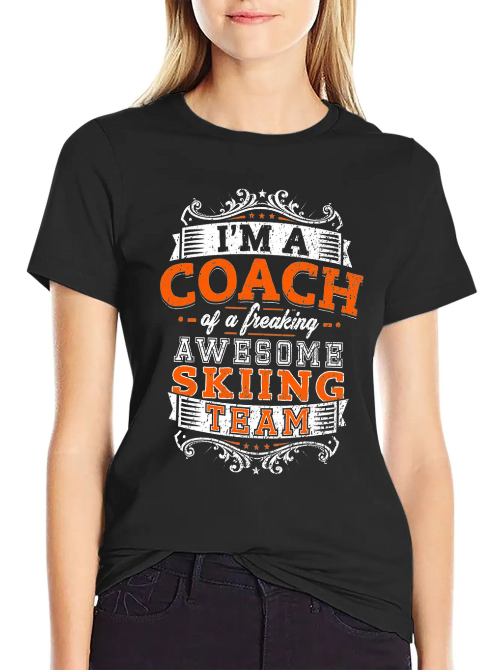 I'm A Coach Of A Freaking Awesome Skiing Team Timeless Short Sleeve Tee – Comfy And Minimalist Design