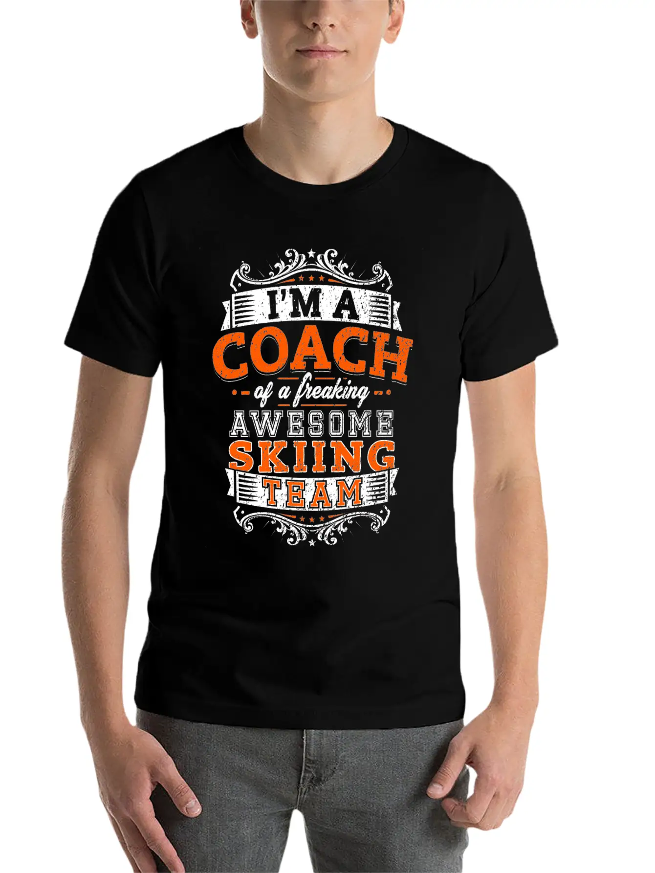 I'm A Coach Of A Freaking Awesome Skiing Team Timeless Short Sleeve Tee – Comfy And Minimalist Design