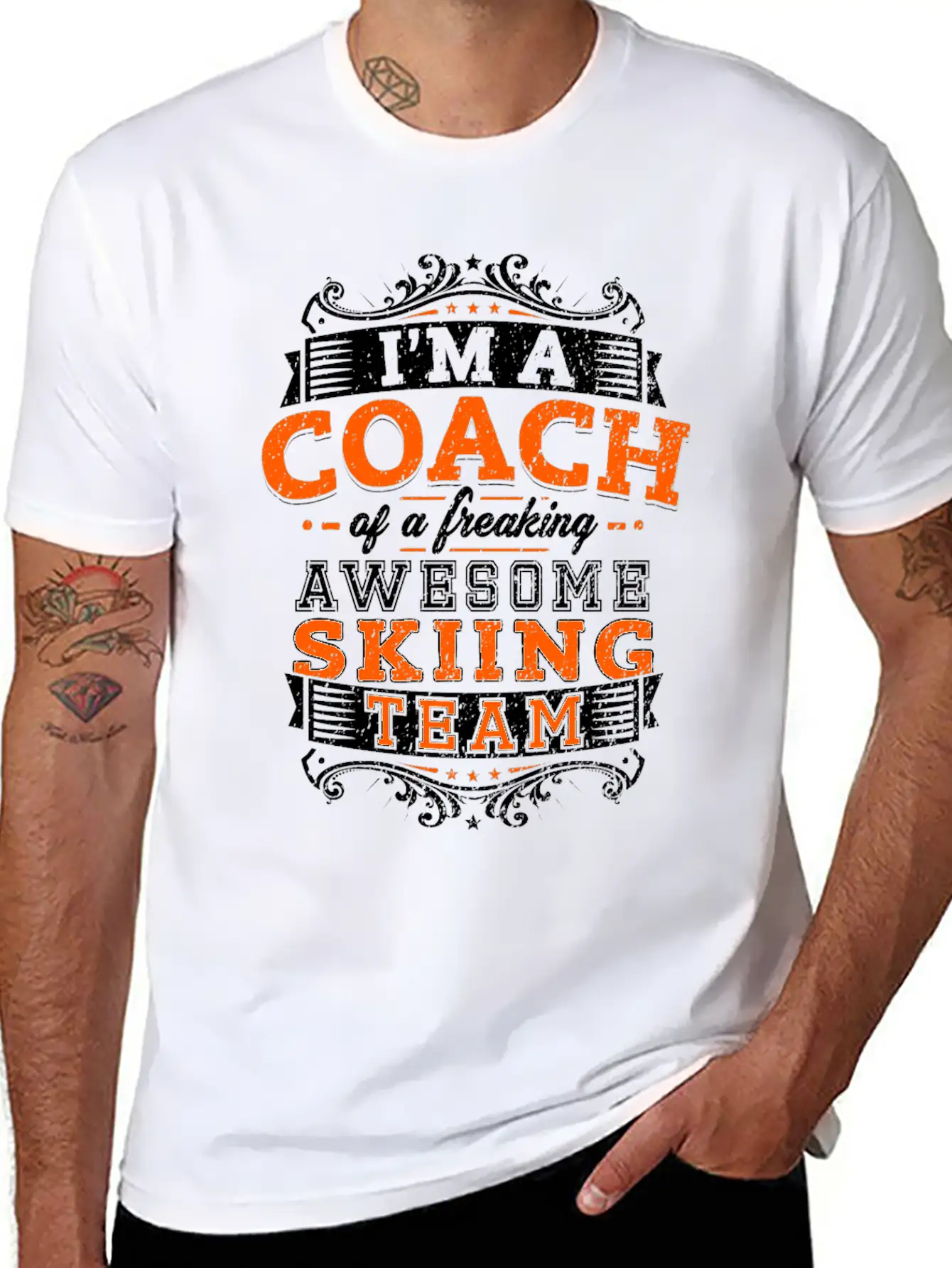 I'm A Coach Of A Freaking Awesome Skiing Team Timeless Short Sleeve Tee – Comfy And Minimalist Design