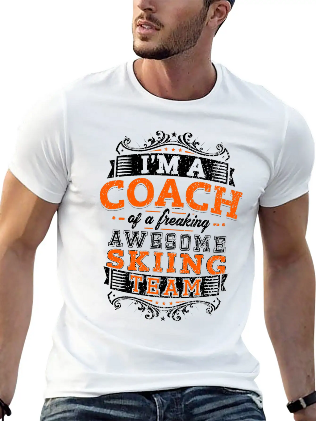 I'm A Coach Of A Freaking Awesome Skiing Team Timeless Short Sleeve Tee – Comfy And Minimalist Design