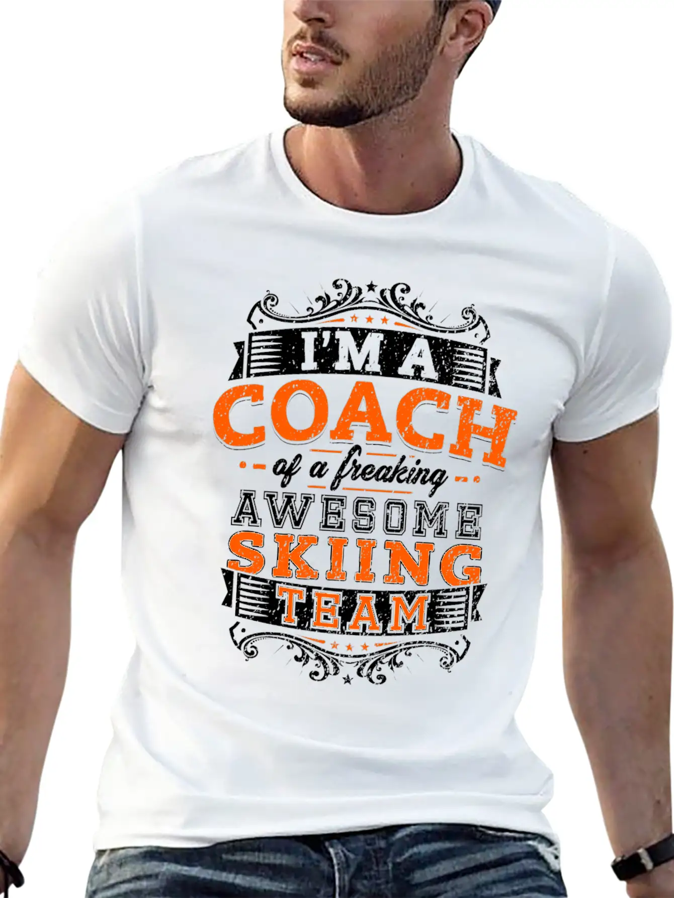I'm A Coach Of A Freaking Awesome Skiing Team Timeless Short Sleeve Tee – Comfy And Minimalist Design