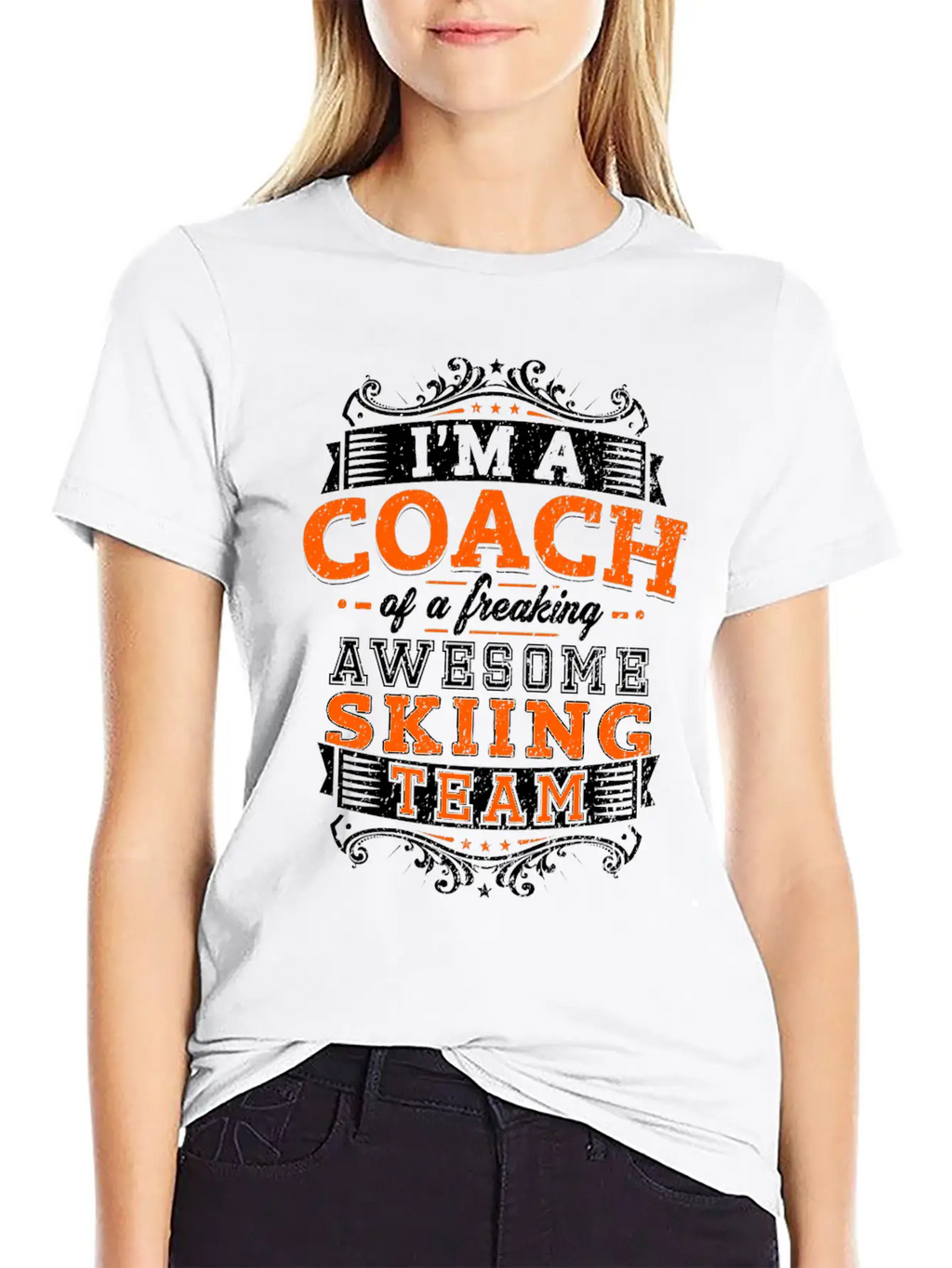 I'm A Coach Of A Freaking Awesome Skiing Team Timeless Short Sleeve Tee – Comfy And Minimalist Design