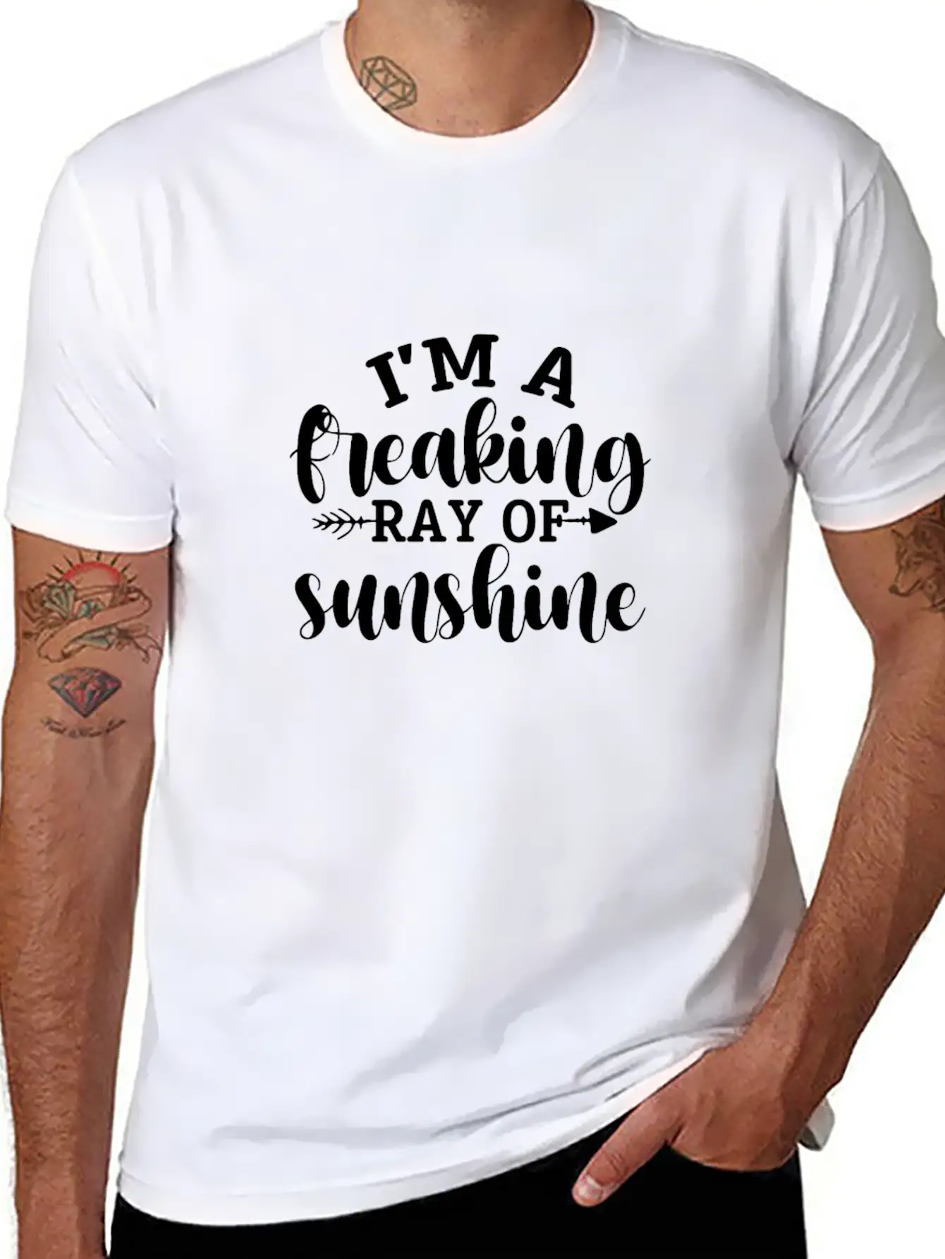 I'm A Freaking Ray Of Sunshine Timeless Short Sleeve Tee – Comfy And Minimalist Design