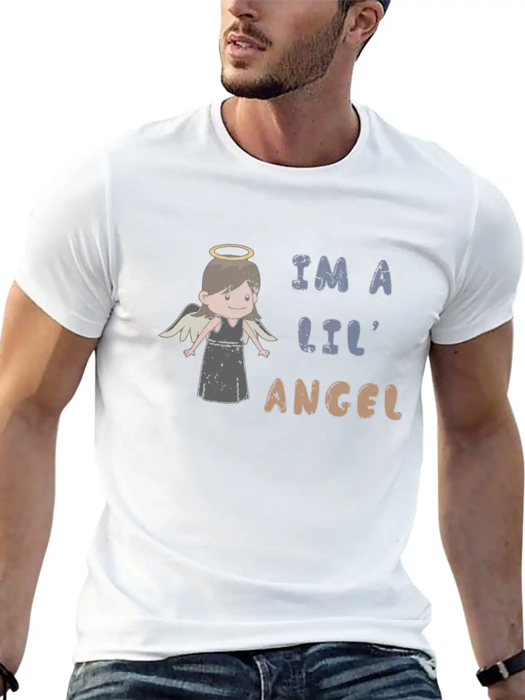 I'm A Lil' Angel 1970s Cute Punk Rock Ironic Breathable Soft Cotton T-Shirt – Timeless Casual Look
