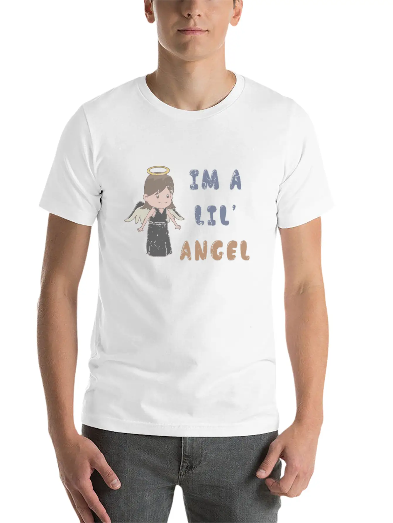 I'm A Lil' Angel 1970s Cute Punk Rock Ironic Breathable Soft Cotton T-Shirt – Timeless Casual Look