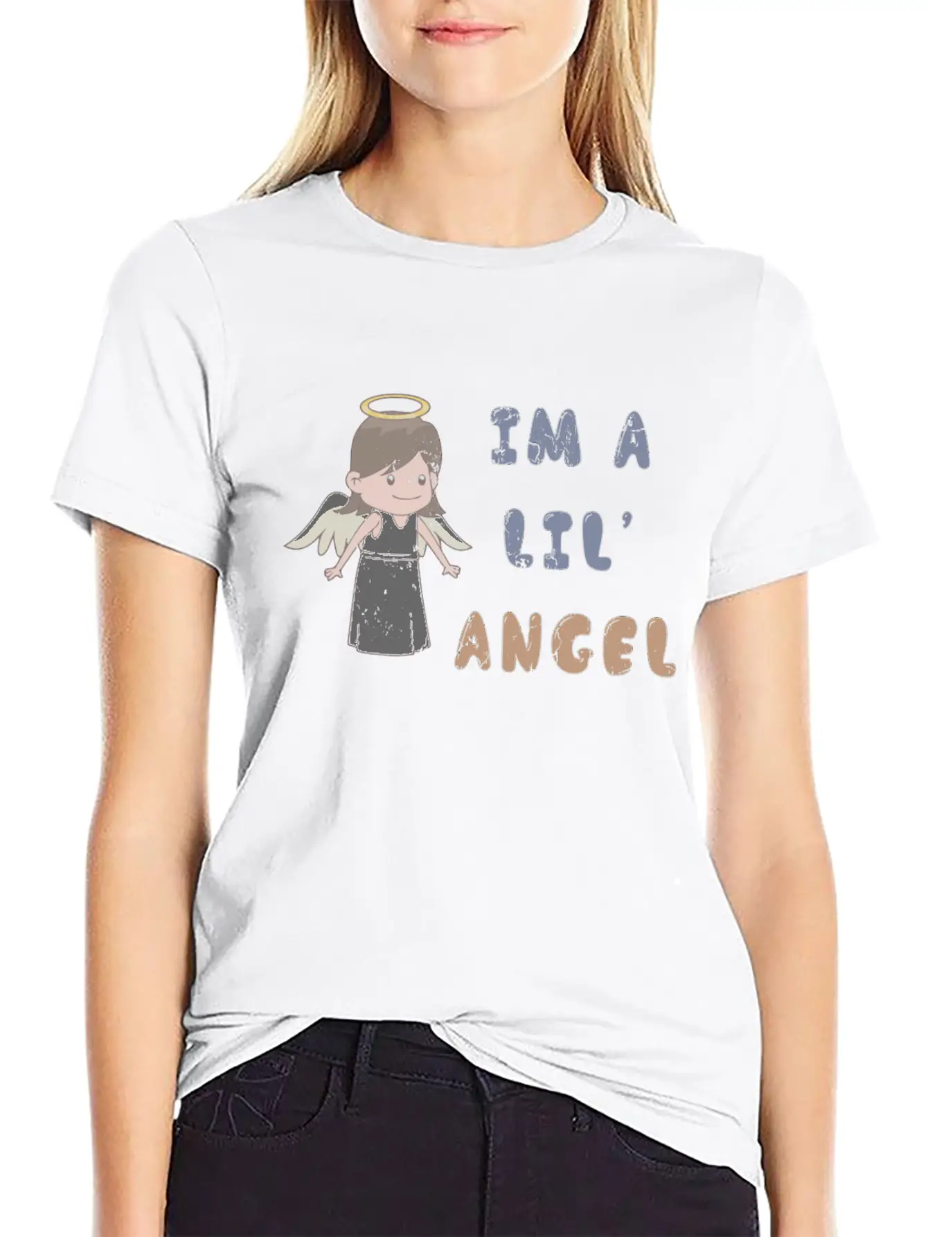 I'm A Lil' Angel 1970s Cute Punk Rock Ironic Breathable Soft Cotton T-Shirt – Timeless Casual Look