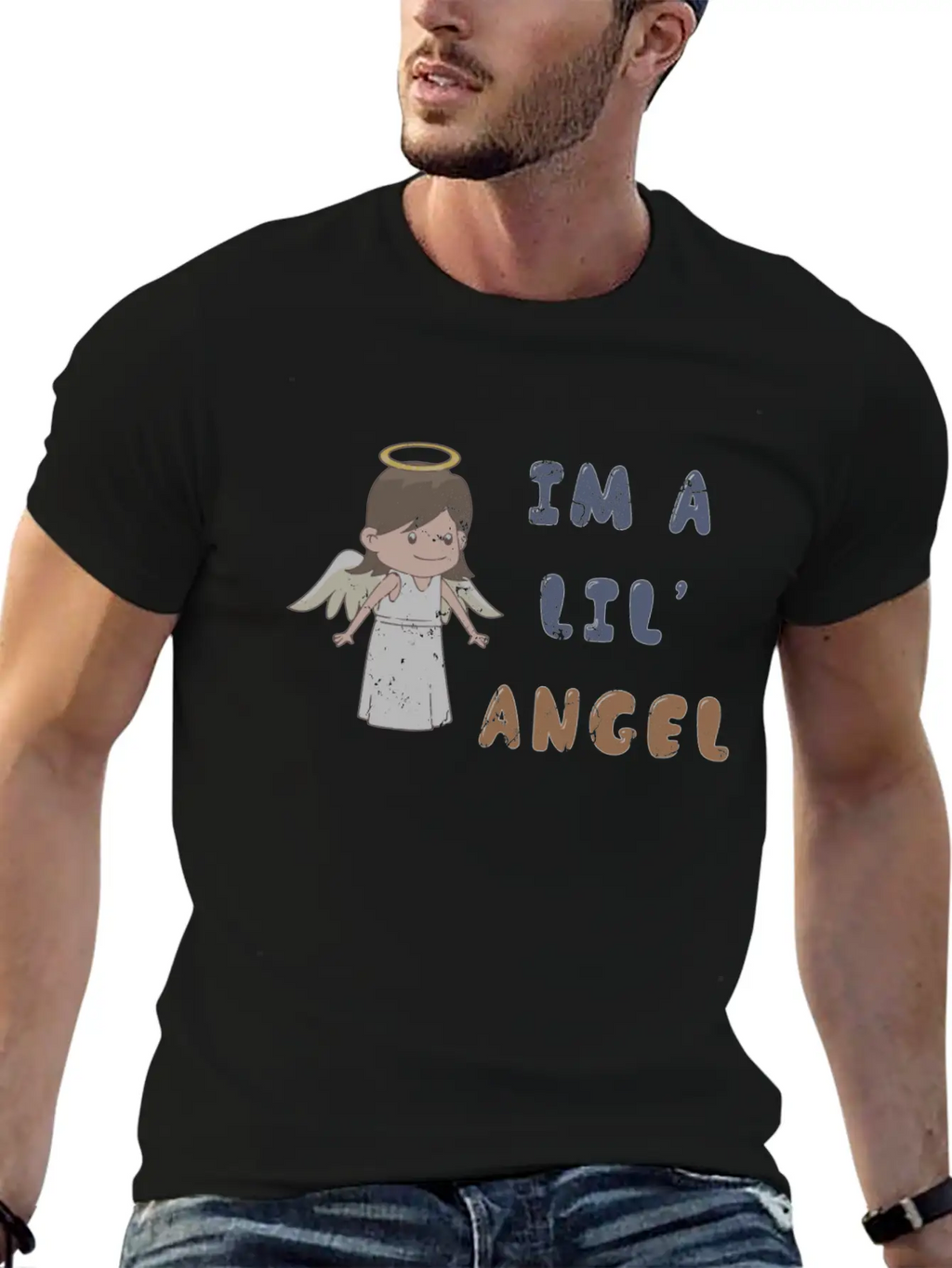 I'm A Lil' Angel 1970s Cute Punk Rock Ironic Breathable Soft Cotton T-Shirt – Timeless Casual Look