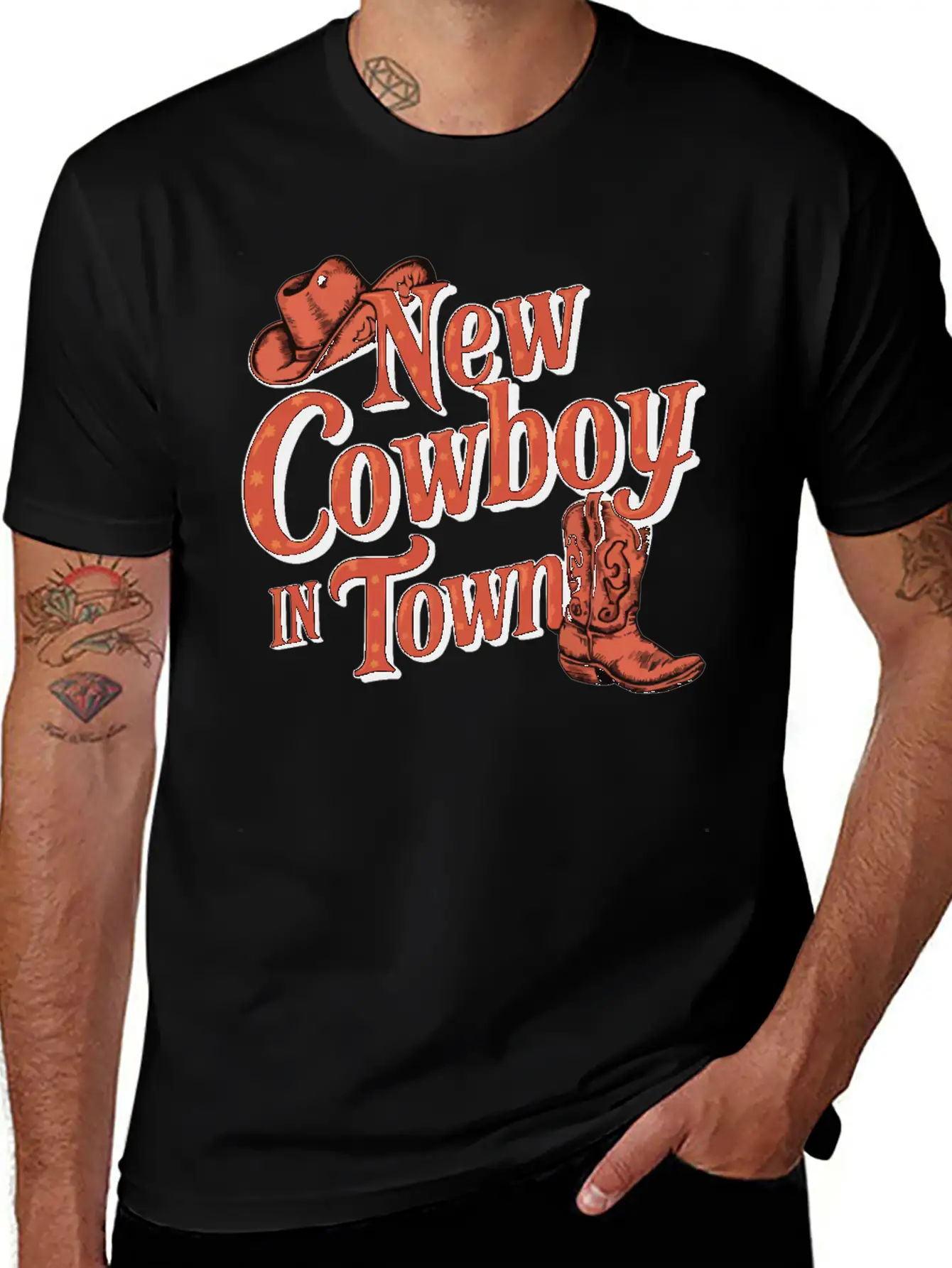 I'm A New Cowboy In Town Relaxed Everyday Tee – Lightweight And Durable Cotton