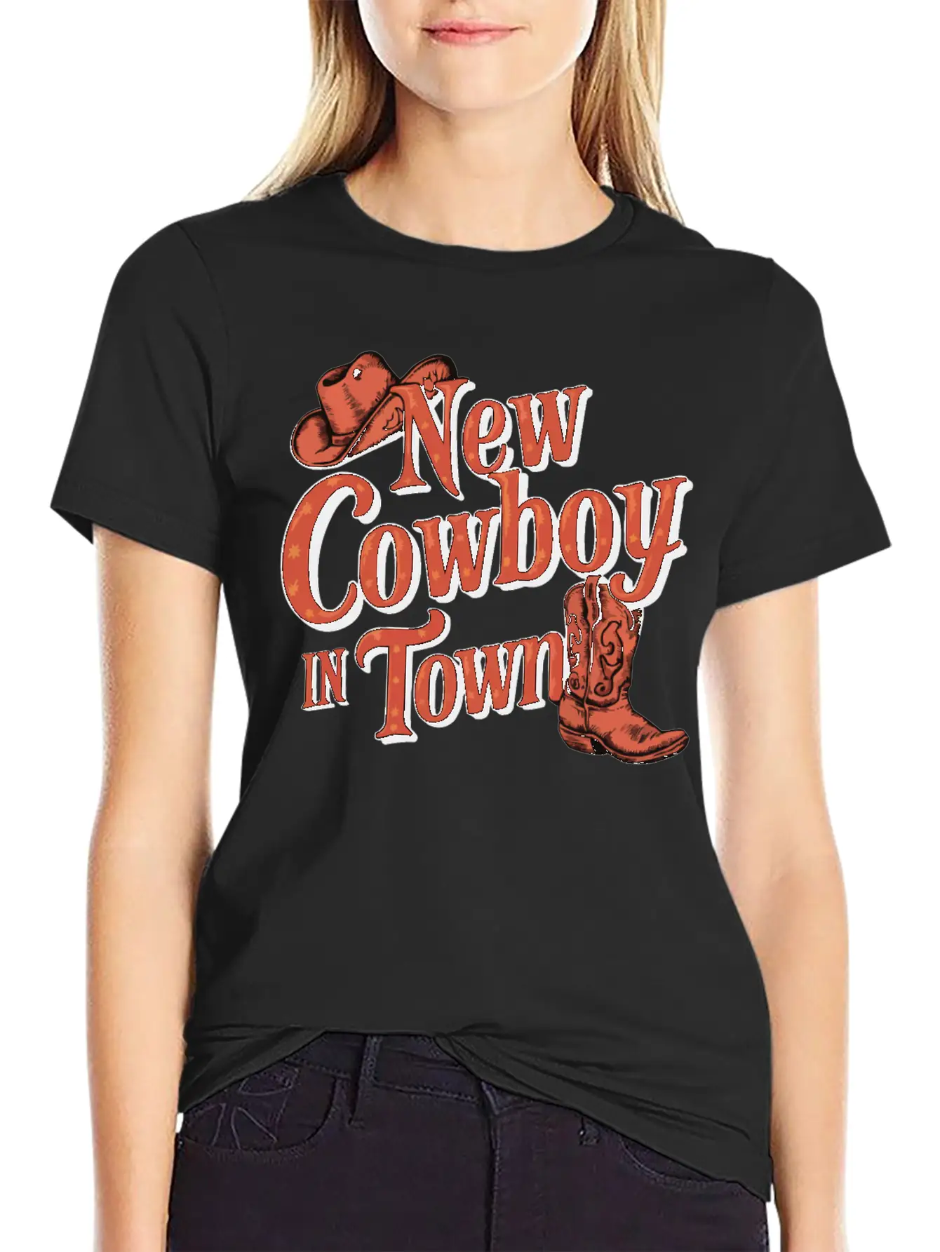I'm A New Cowboy In Town Relaxed Everyday Tee – Lightweight And Durable Cotton