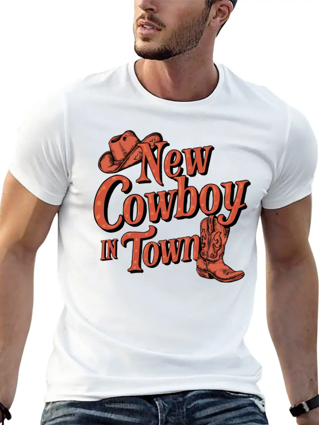 I'm A New Cowboy In Town Relaxed Everyday Tee – Lightweight And Durable Cotton