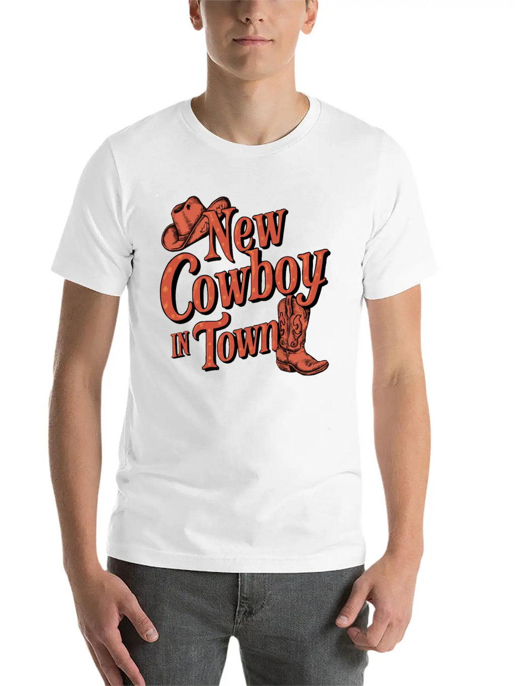 I'm A New Cowboy In Town Relaxed Everyday Tee – Lightweight And Durable Cotton