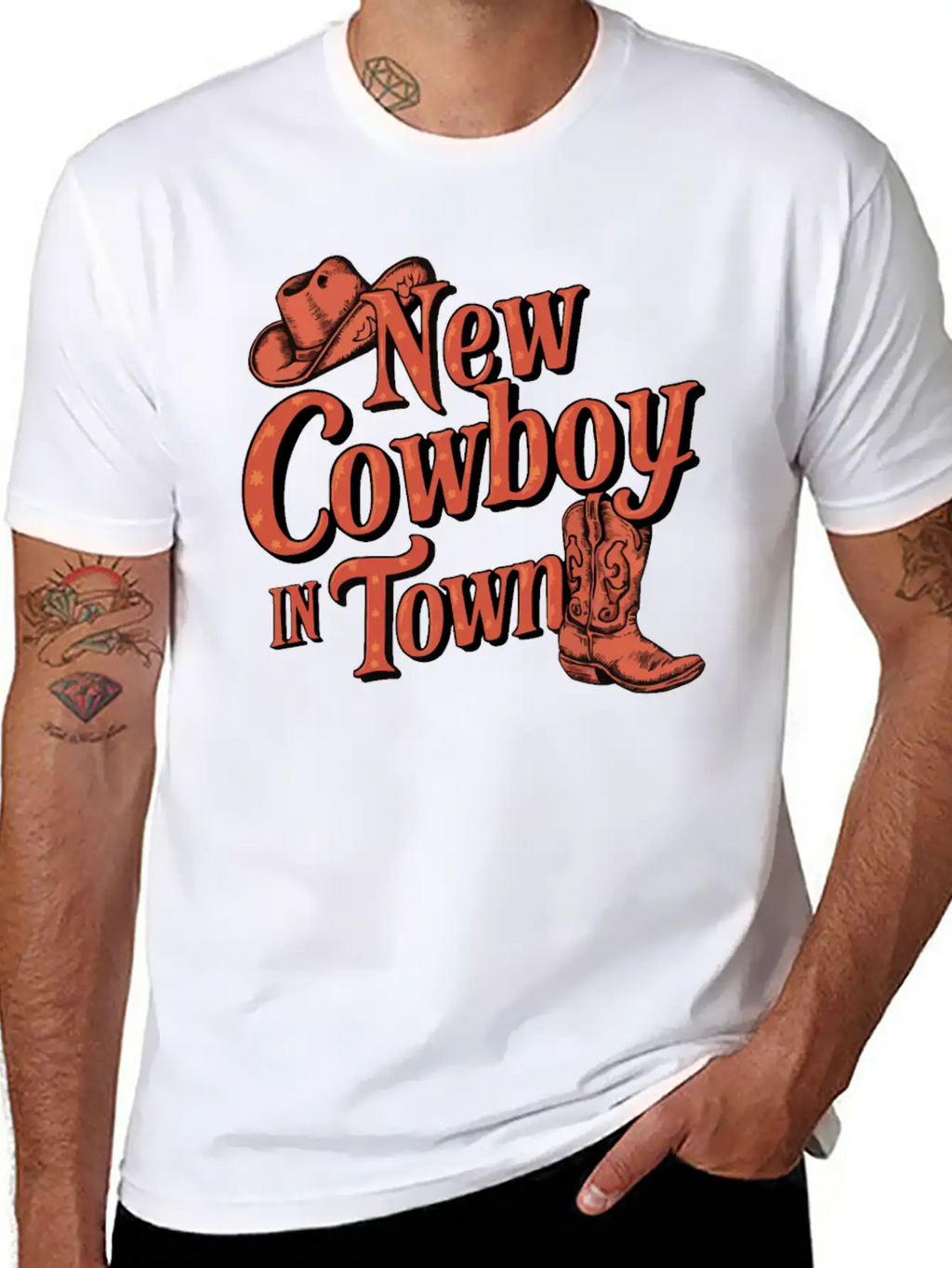 I'm A New Cowboy In Town Relaxed Everyday Tee – Lightweight And Durable Cotton