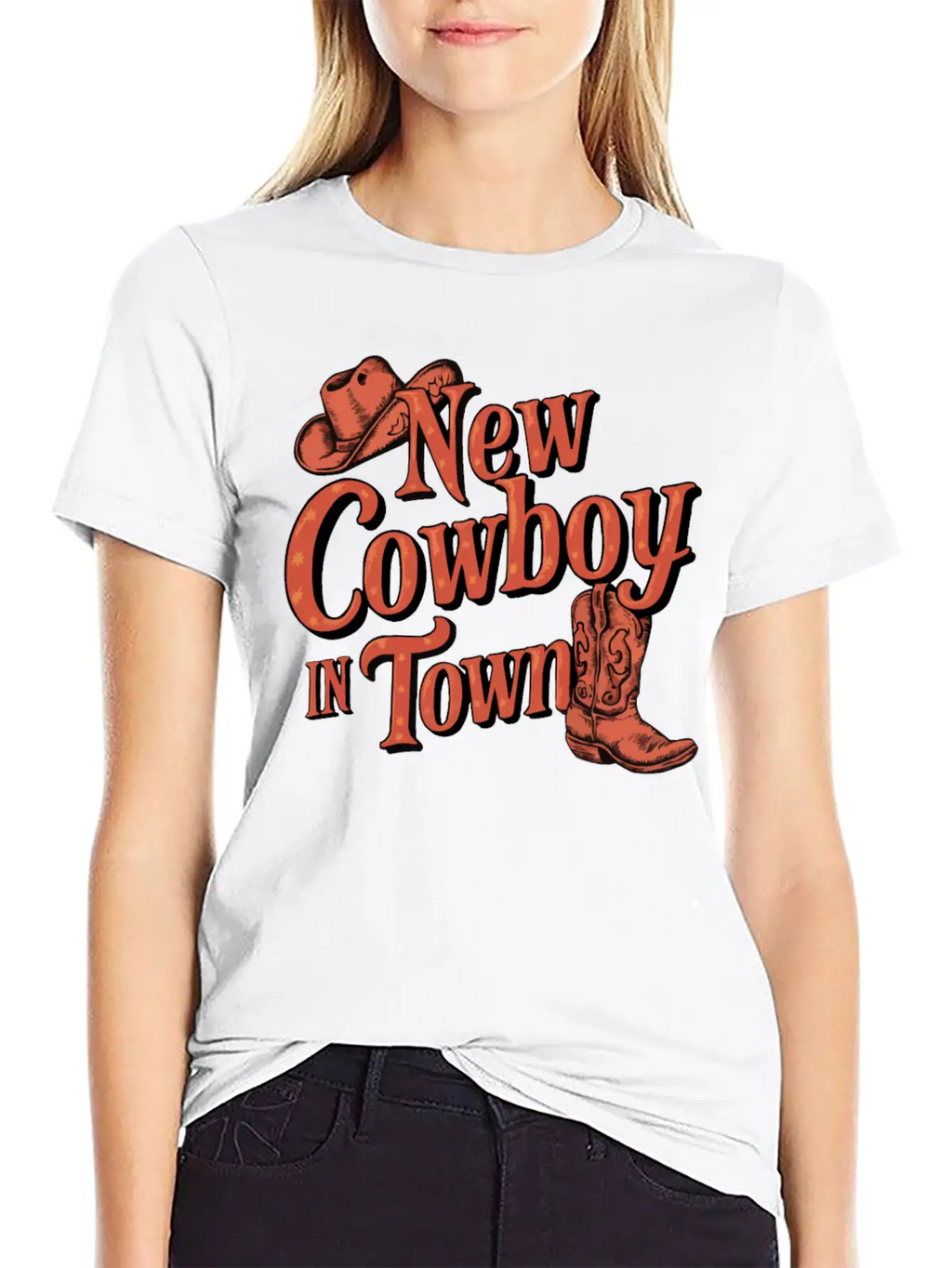 I'm A New Cowboy In Town Relaxed Everyday Tee – Lightweight And Durable Cotton