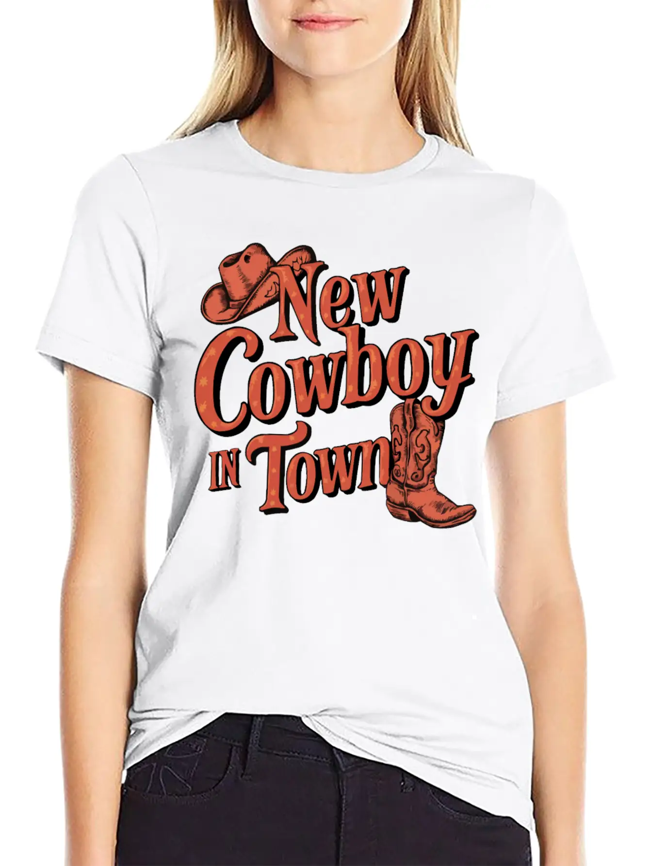 I'm A New Cowboy In Town Relaxed Everyday Tee – Lightweight And Durable Cotton
