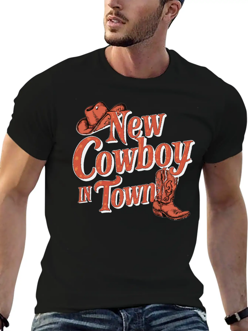 I'm A New Cowboy In Town Relaxed Everyday Tee – Lightweight And Durable Cotton
