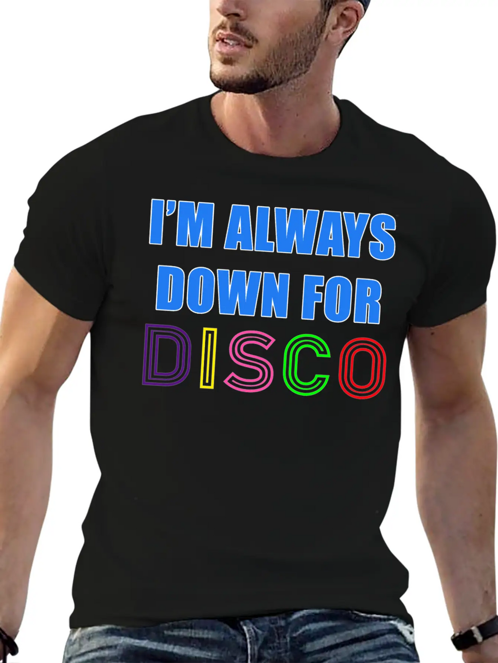 I'm Always Down For Disco 80's Funky Night Retro P Essential Cotton Tee For Daily Outfits – Unisex Style