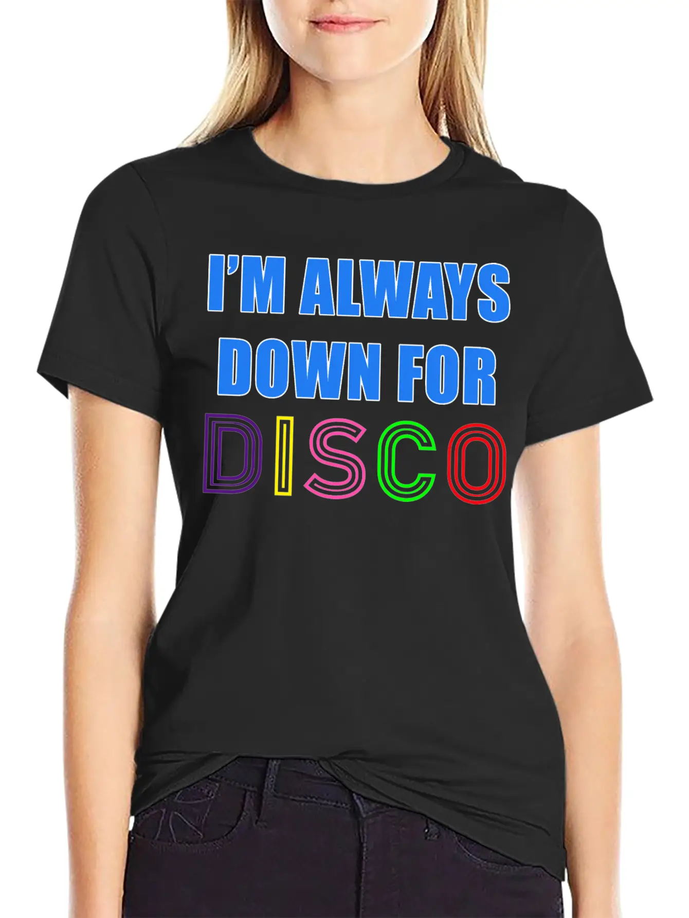 I'm Always Down For Disco 80's Funky Night Retro P Essential Cotton Tee For Daily Outfits – Unisex Style