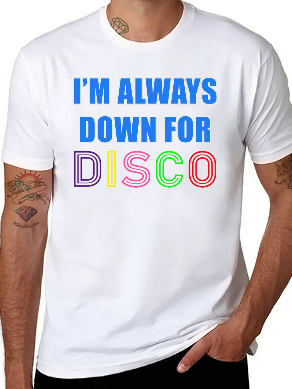 I'm Always Down For Disco 80's Funky Night Retro P Essential Cotton Tee For Daily Outfits – Unisex Style