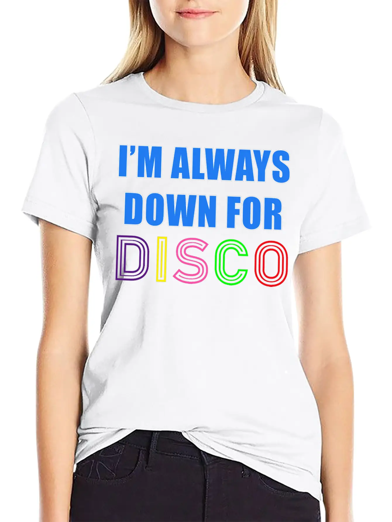 I'm Always Down For Disco 80's Funky Night Retro P Essential Cotton Tee For Daily Outfits – Unisex Style