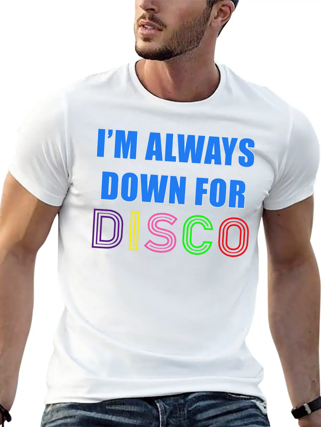 I'm Always Down For Disco 80's Funky Night Retro P Essential Cotton Tee For Daily Outfits – Unisex Style