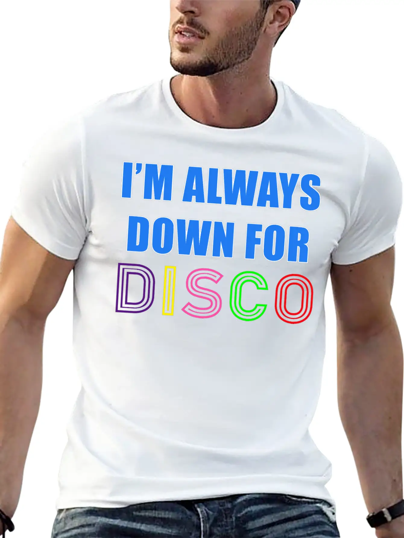 I'm Always Down For Disco 80's Funky Night Retro P Essential Cotton Tee For Daily Outfits – Unisex Style