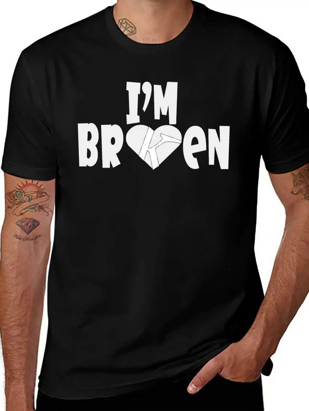 I'm Broken I'm Okay Depression Quote Classic Cotton Tee – Unisex Comfort For Any Season
