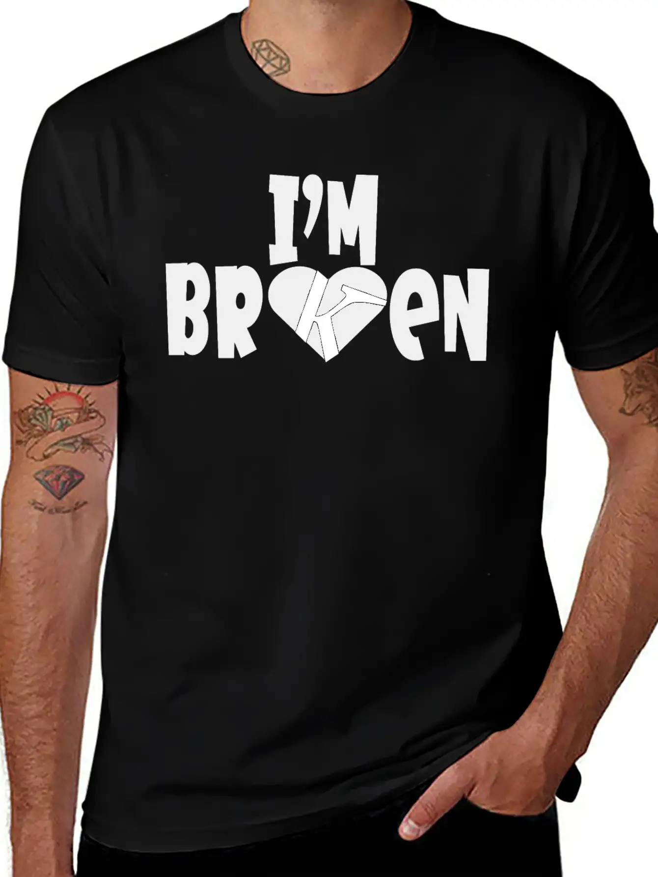 I'm Broken I'm Okay Depression Quote Classic Cotton Tee – Unisex Comfort For Any Season