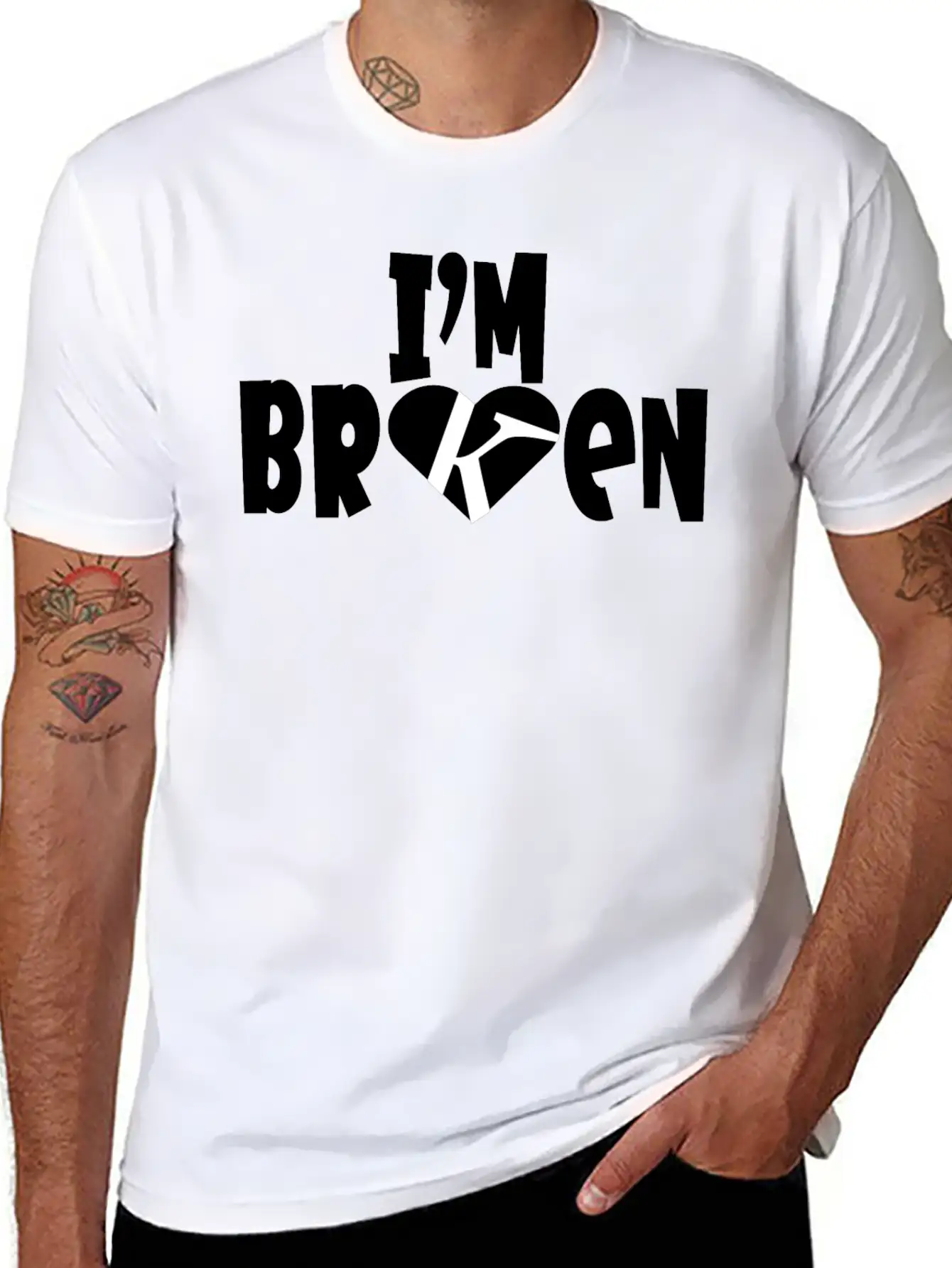 I'm Broken I'm Okay Depression Quote Classic Cotton Tee – Unisex Comfort For Any Season
