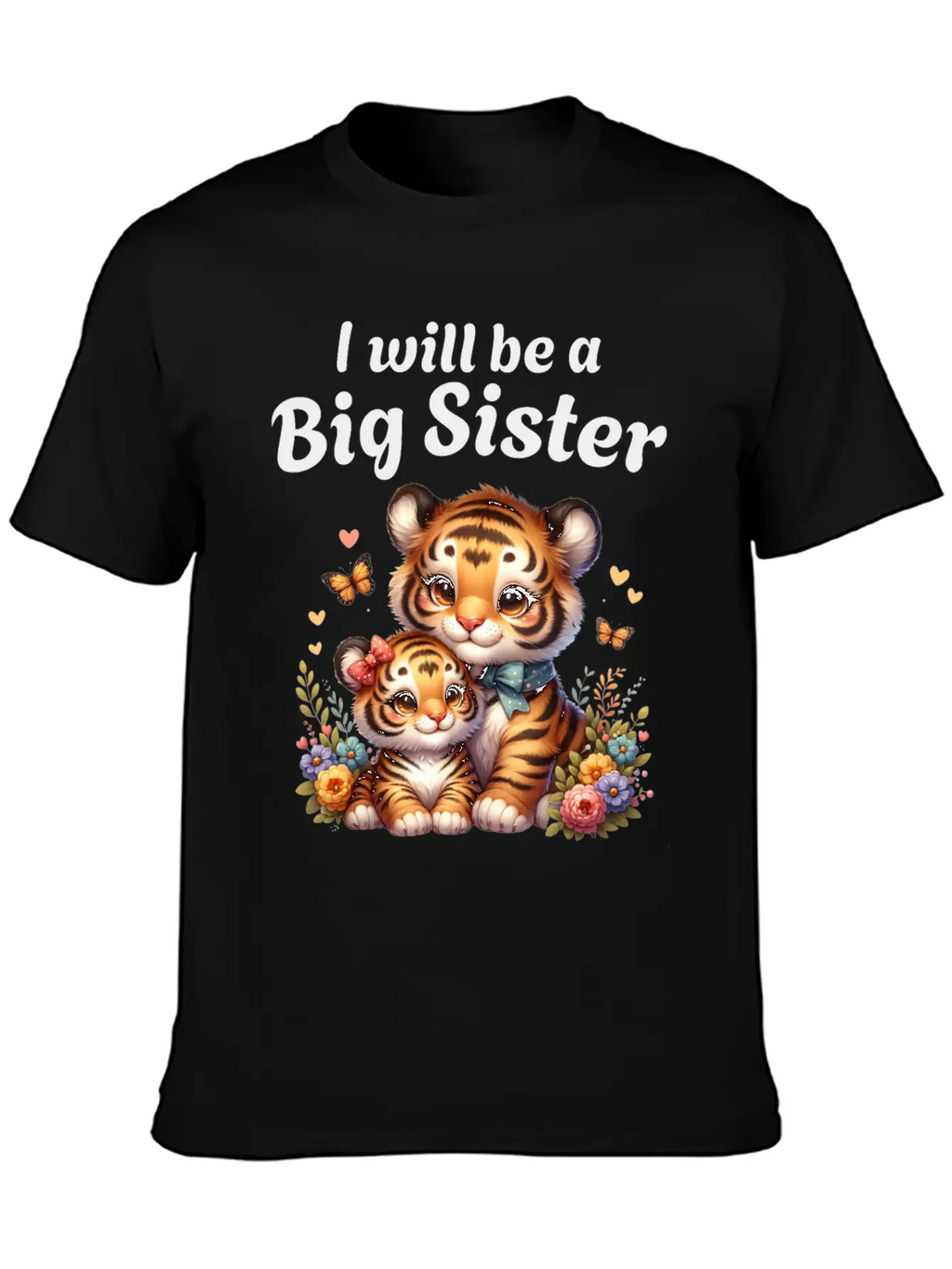 I'm Going To Be A Big Sister Sweet Tigers Breathable Graphic T-Shirt – Perfect For Casual Days