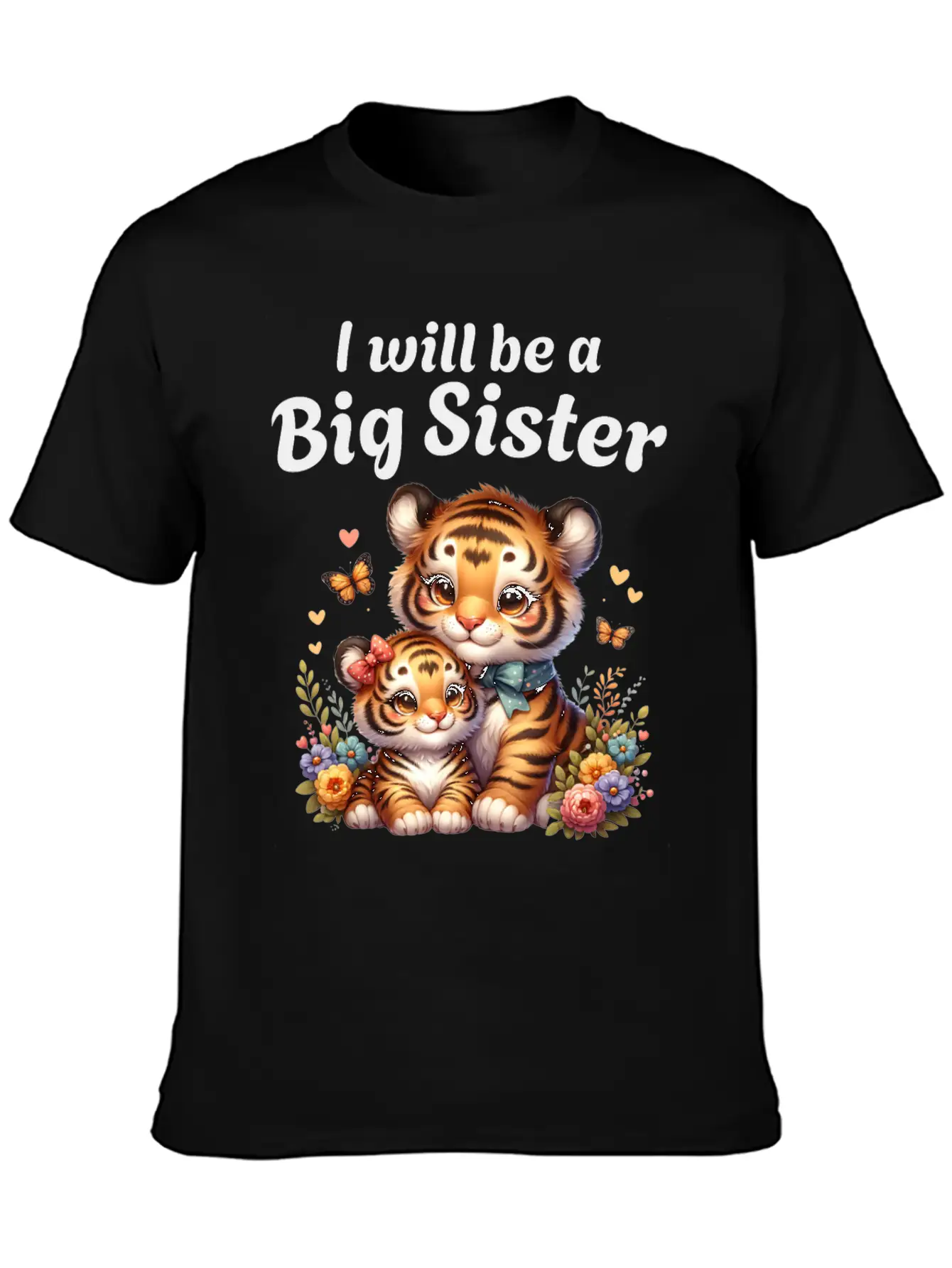 I'm Going To Be A Big Sister Sweet Tigers Breathable Graphic T-Shirt – Perfect For Casual Days