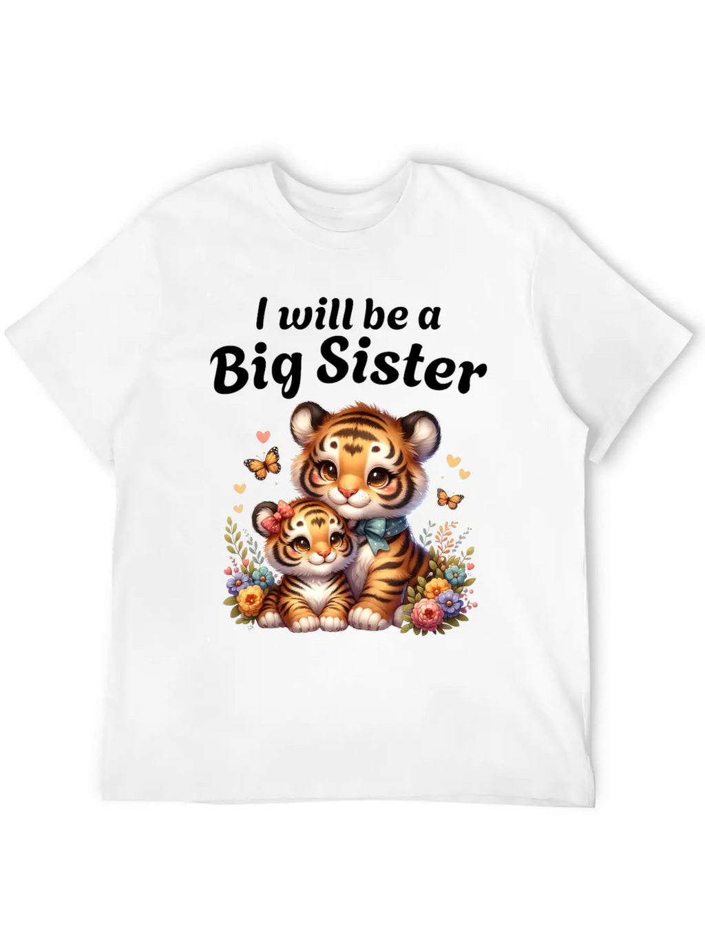 I'm Going To Be A Big Sister Sweet Tigers Breathable Graphic T-Shirt – Perfect For Casual Days
