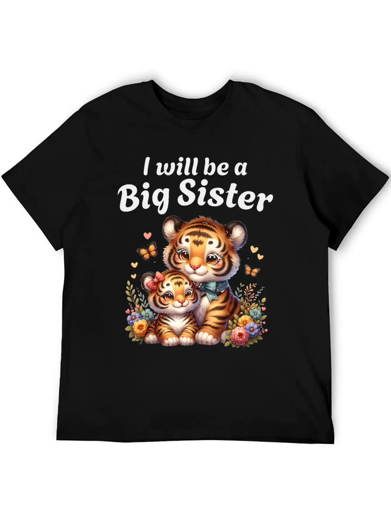 I'm Going To Be A Big Sister Sweet Tigers Breathable Graphic T-Shirt – Perfect For Casual Days
