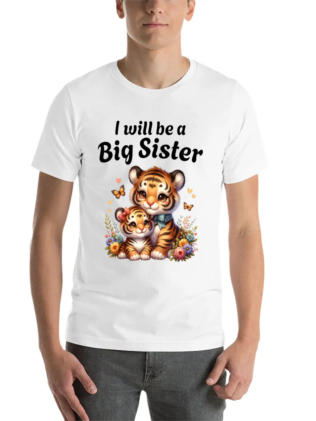 I'm Going To Be A Big Sister Sweet Tigers Breathable Graphic T-Shirt – Perfect For Casual Days