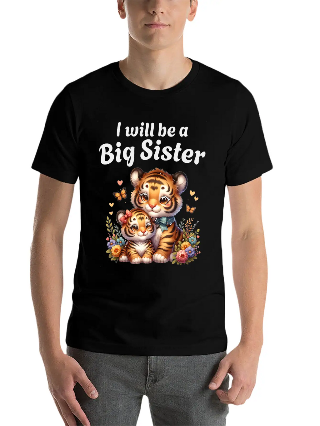I'm Going To Be A Big Sister Sweet Tigers Breathable Graphic T-Shirt – Perfect For Casual Days