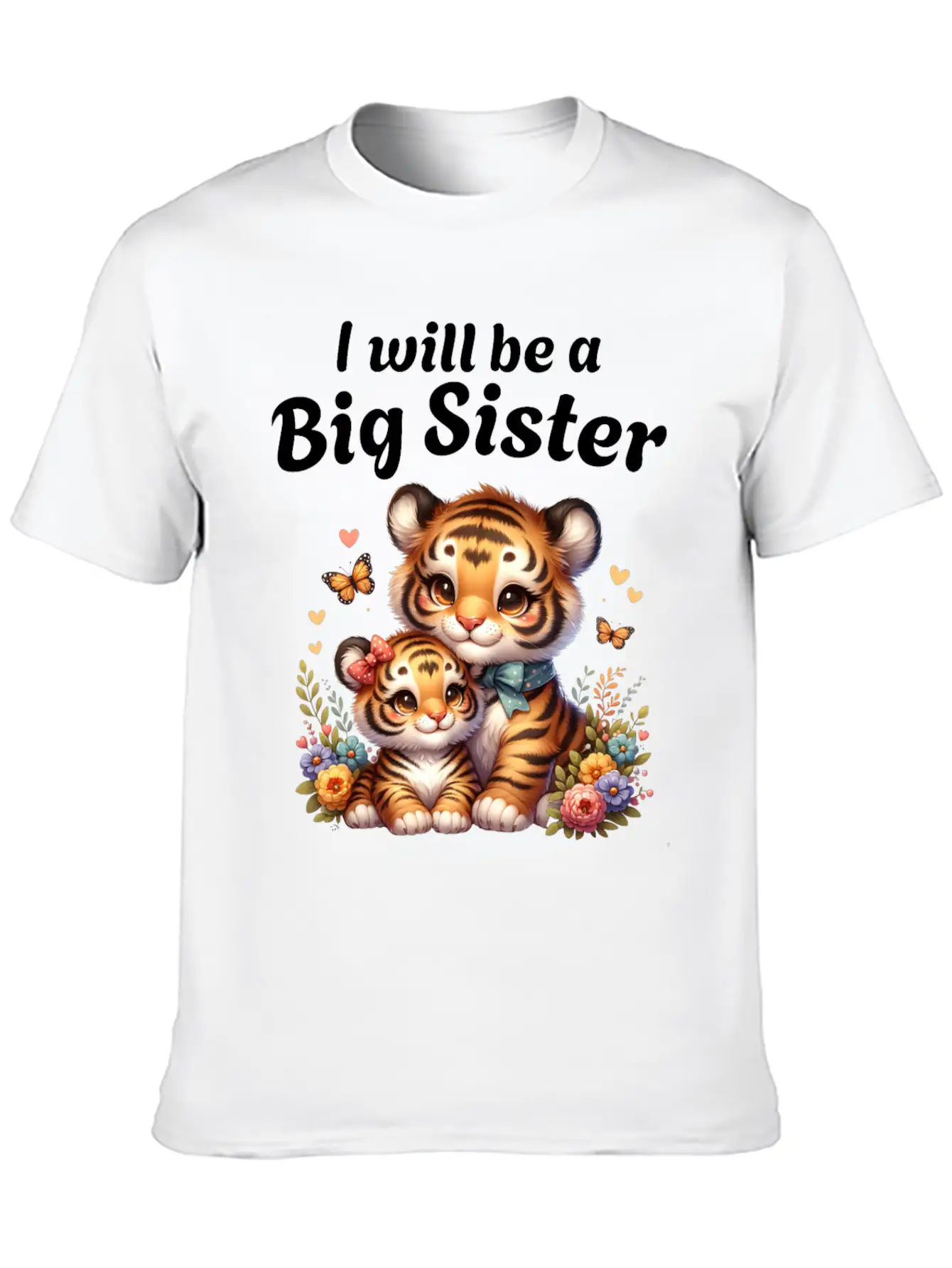 I'm Going To Be A Big Sister Sweet Tigers Breathable Graphic T-Shirt – Perfect For Casual Days