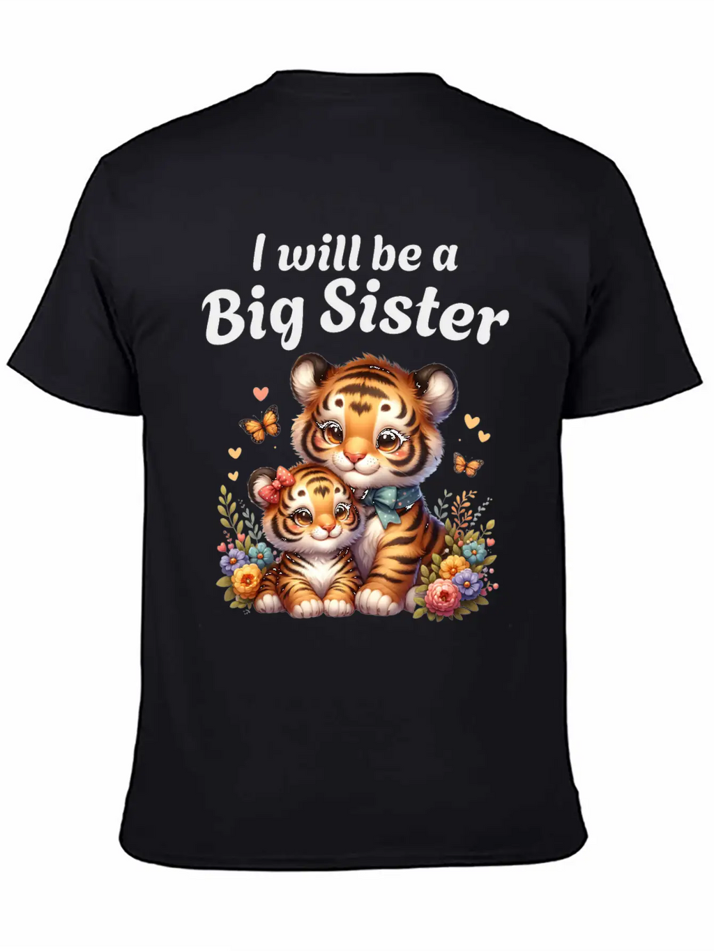I'm Going To Be A Big Sister Sweet Tigers Breathable Graphic T-Shirt – Perfect For Casual Days