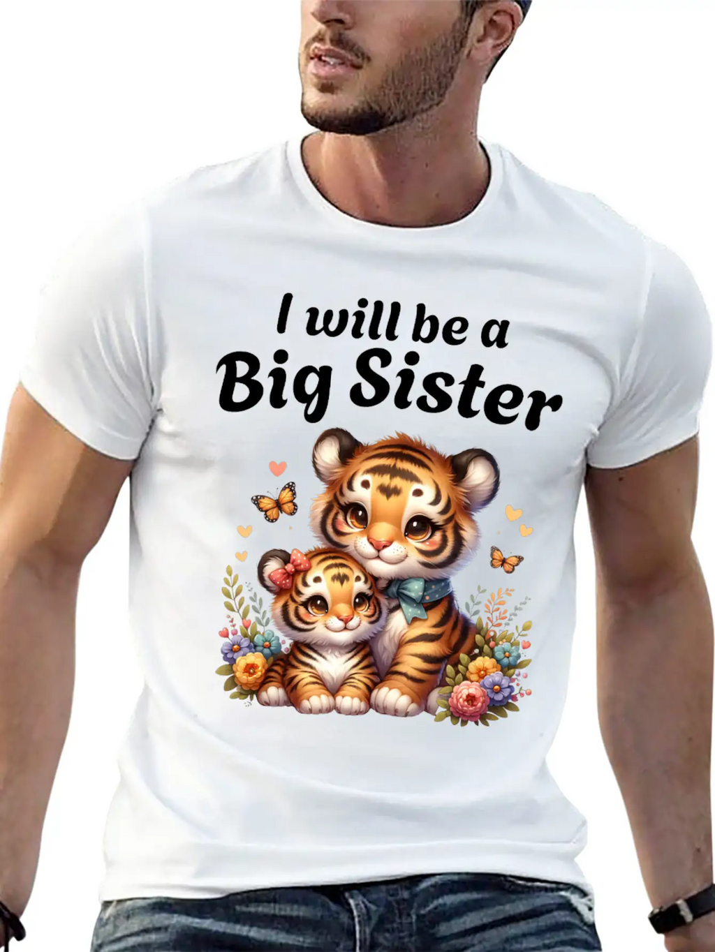 I'm Going To Be A Big Sister Sweet Tigers Breathable Graphic T-Shirt – Perfect For Casual Days