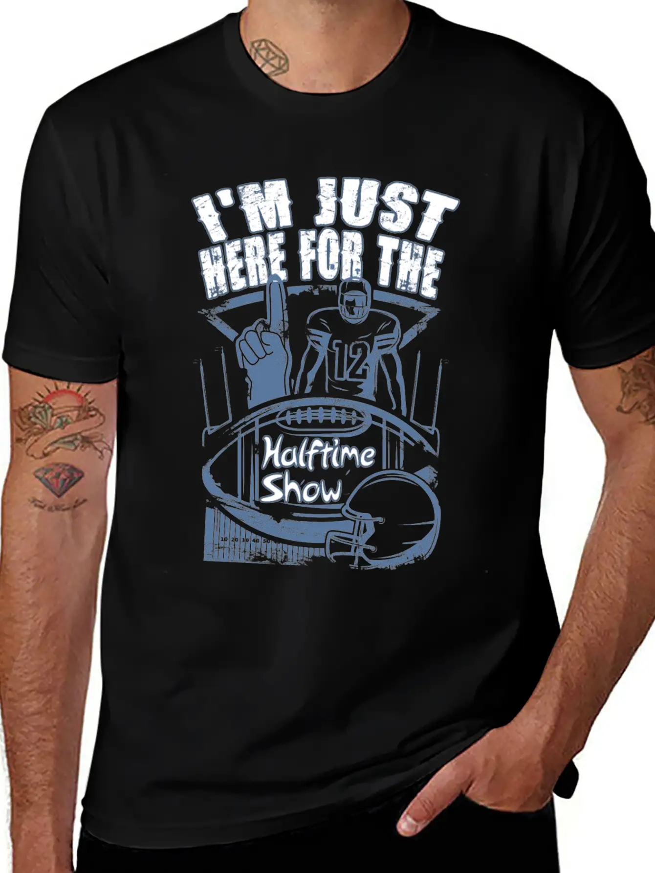 I'm Just Here For The Halftime Show Game Day Essential Cotton Tee For Daily Outfits – Unisex Style
