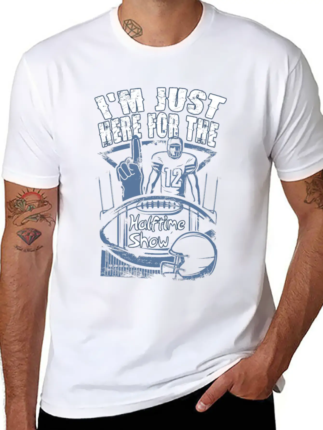 I'm Just Here For The Halftime Show Game Day Essential Cotton Tee For Daily Outfits – Unisex Style
