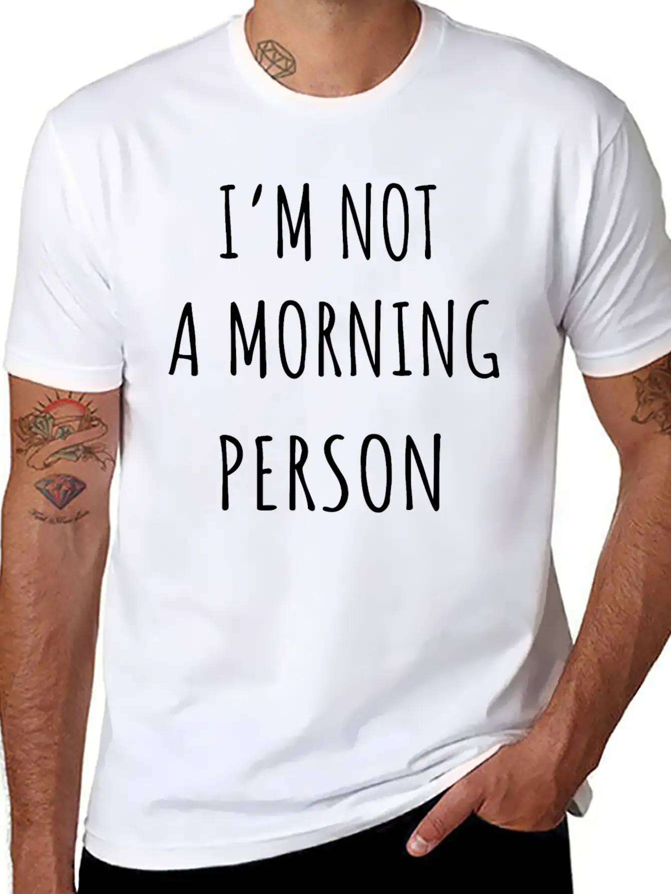 I'm Not A Morning Person Breathable Graphic T-Shirt – Perfect For Casual Days