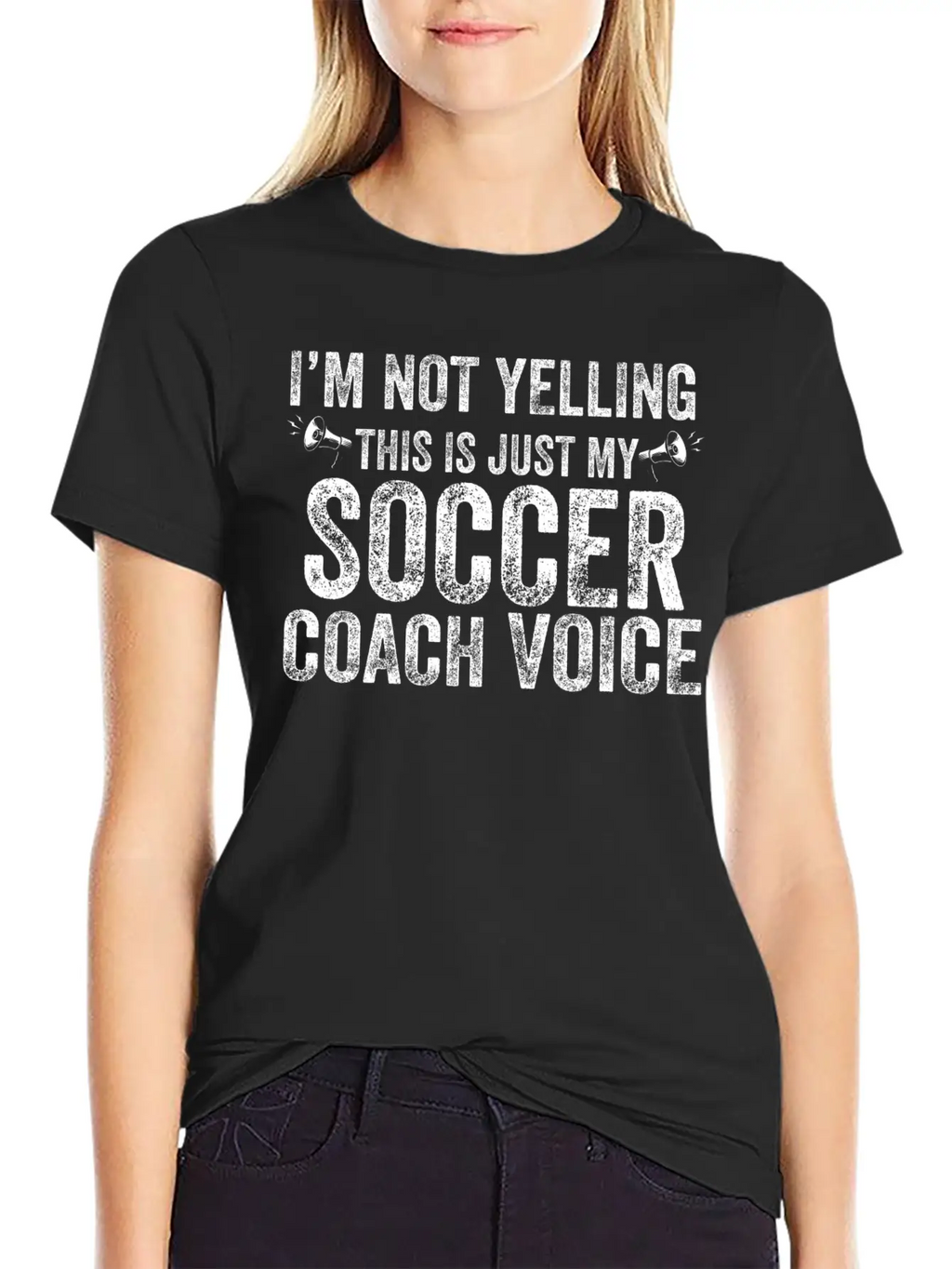 I'm Not Yelling This Is Just My Soccer Coach Voice Basic Graphic T-Shirt – Daily Comfort In Soft Cotton