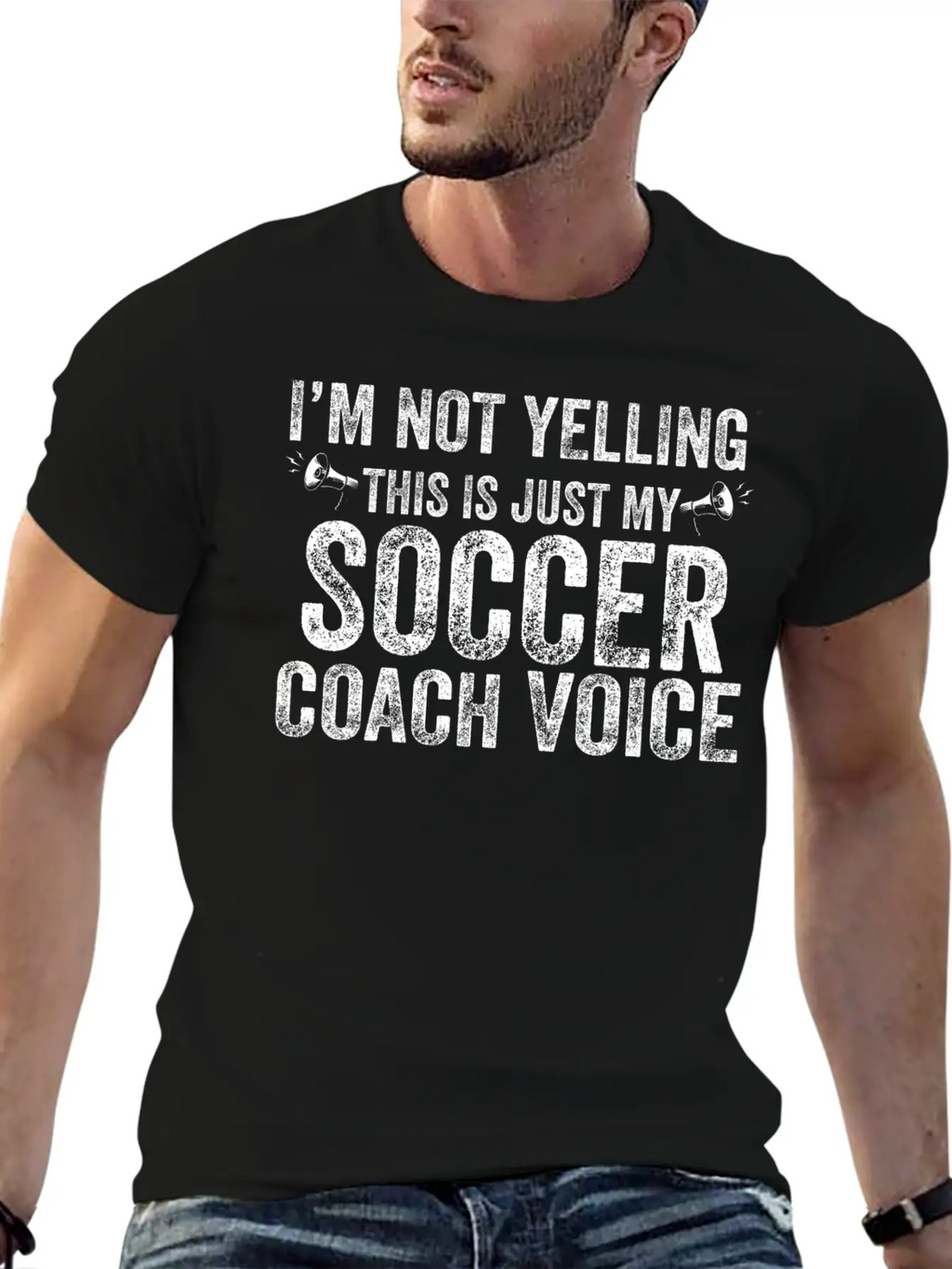 I'm Not Yelling This Is Just My Soccer Coach Voice Basic Graphic T-Shirt – Daily Comfort In Soft Cotton