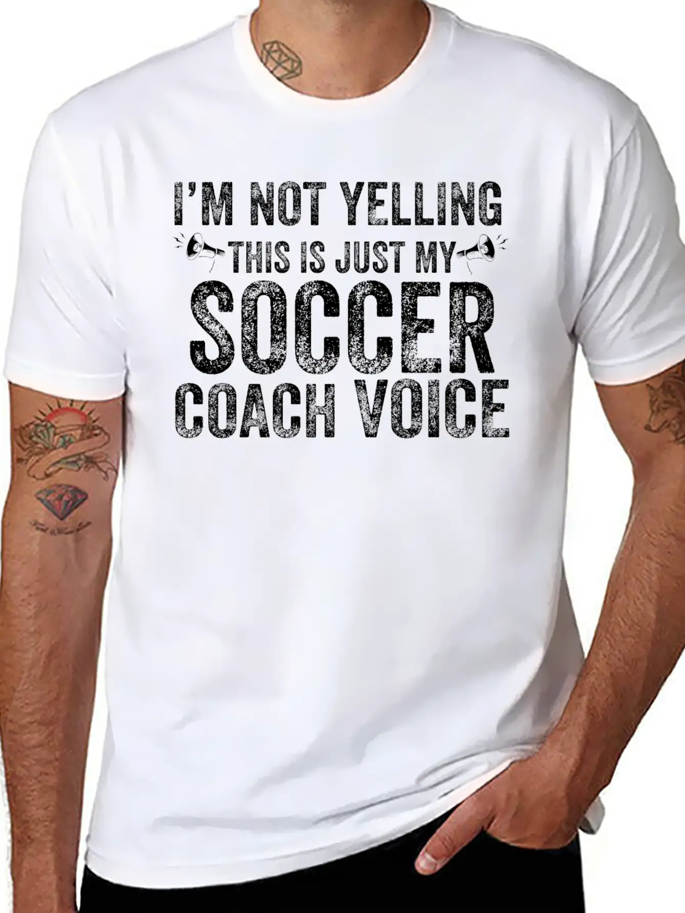I'm Not Yelling This Is Just My Soccer Coach Voice Basic Graphic T-Shirt – Daily Comfort In Soft Cotton