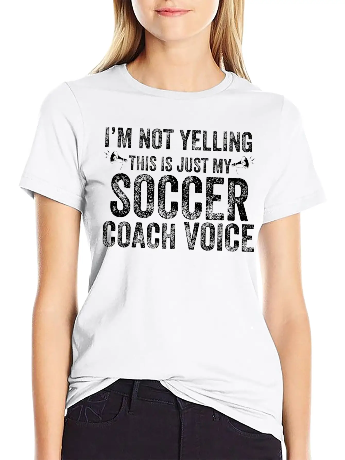 I'm Not Yelling This Is Just My Soccer Coach Voice Basic Graphic T-Shirt – Daily Comfort In Soft Cotton