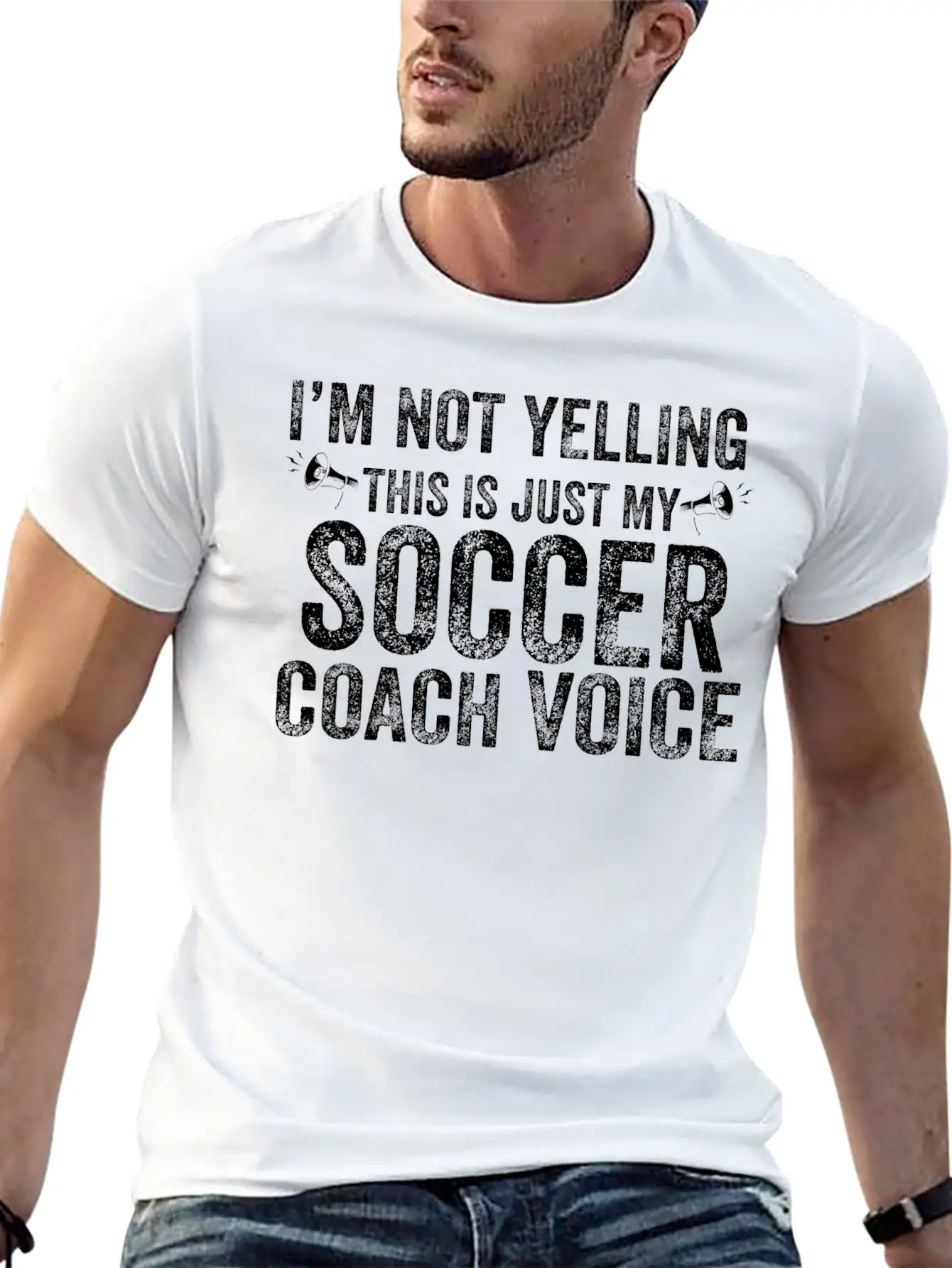 I'm Not Yelling This Is Just My Soccer Coach Voice Basic Graphic T-Shirt – Daily Comfort In Soft Cotton