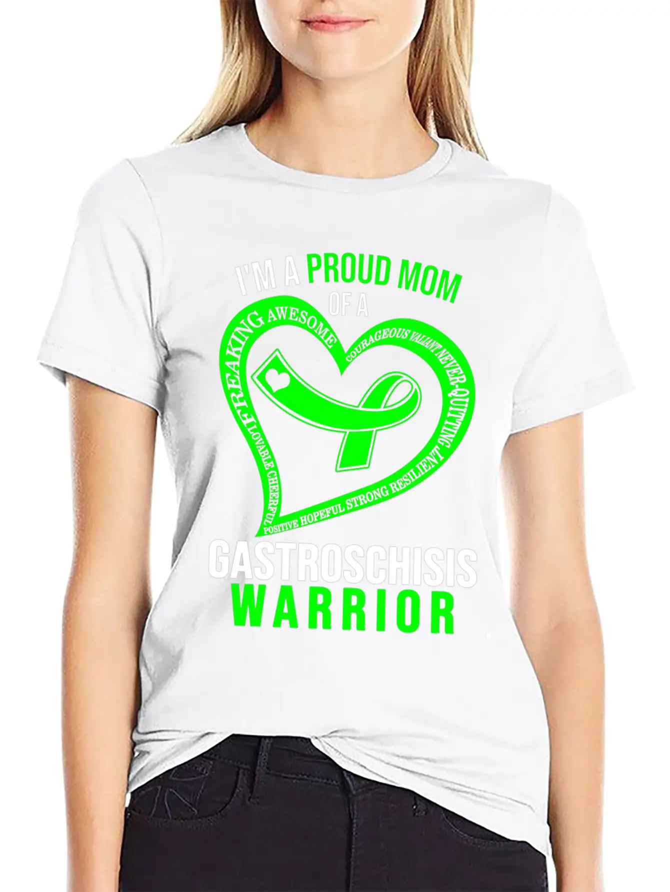 I'M Proud Mom Of Gastroschisis Warrior Green Ribbo Classic Cotton Tee – Unisex Comfort For Any Season